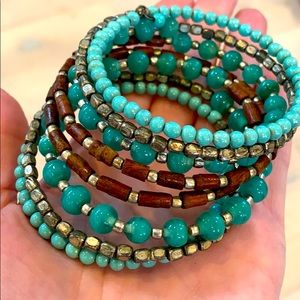 Turquoise Wrap Beaded Bracelet
